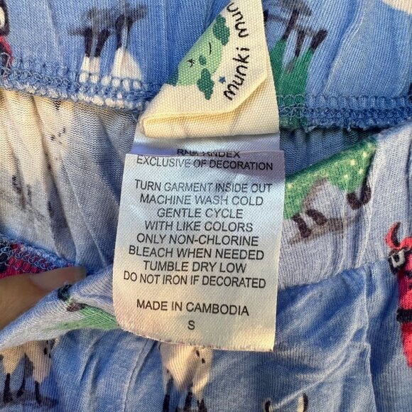 Nite Nite Munki Munki Llama Pajama Blue Jammie Pants Size S - Picture 5 of 8